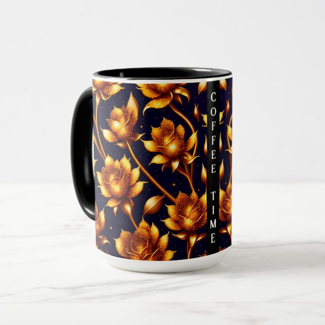 Modern Big Luxury Gold Rose Collection Mug (Front Left)