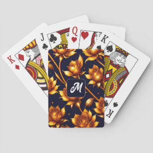 Modern Big Luxury Gold Rose Collection Playing Cards