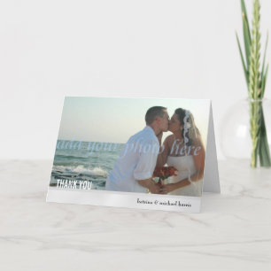 Modern Big Photo Template Wedding Thank You Card