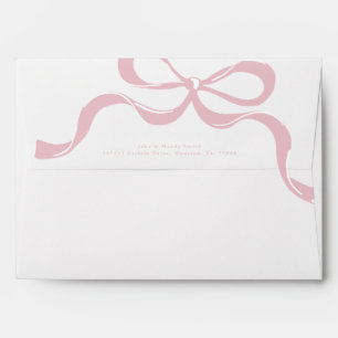 Modern Big pink Bow Baby Announcement Envelope