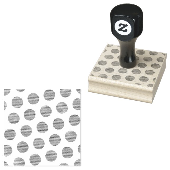 Modern Big Polka Dots Scrapbooking Rubber Stamp (Stamped)