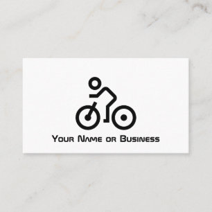 Modern Bike Symbol Black and White Bicycle Cyclist Business Card
