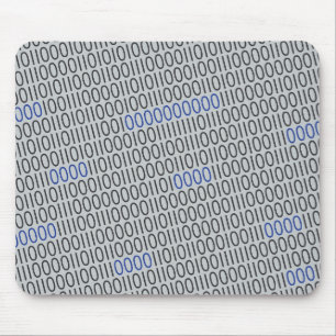 Modern Binary Code Black Blue on any Colour Mouse Mat