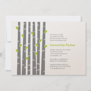 Modern Birch - Grass Baby Shower Invitation