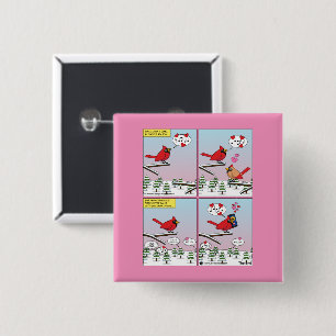 Modern Bird Mating Calls Comic 15 Cm Square Badge
