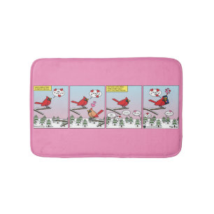 Modern Bird Mating Calls Comic Bath Mat