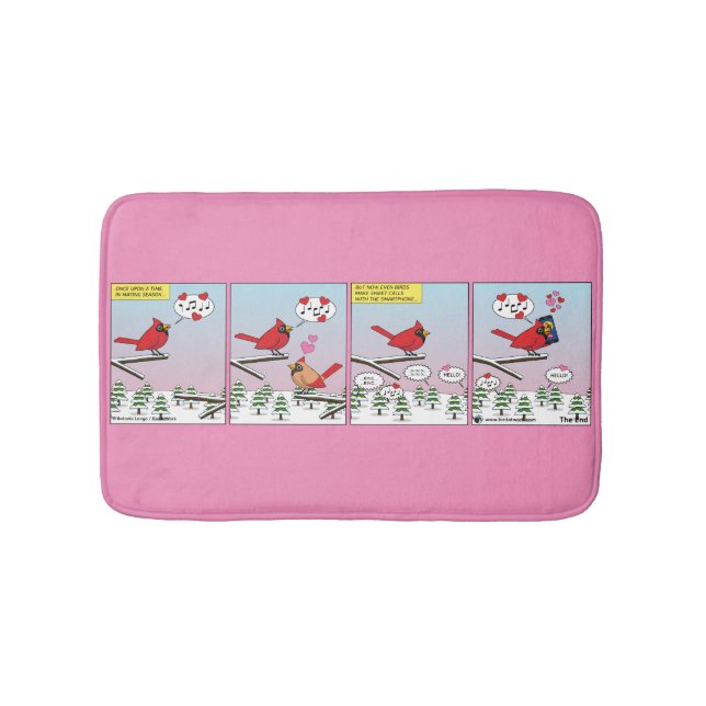 Modern Bird Mating Calls Comic Bath Mat (Front)
