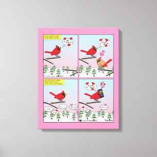 Modern Bird Mating Calls Comic Canvas Print