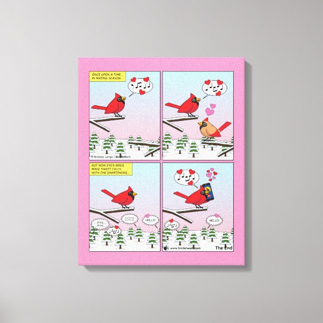 Modern Bird Mating Calls Comic Canvas Print (Front)