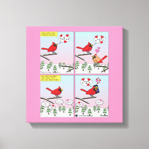 Modern Bird Mating Calls Comic Canvas Print