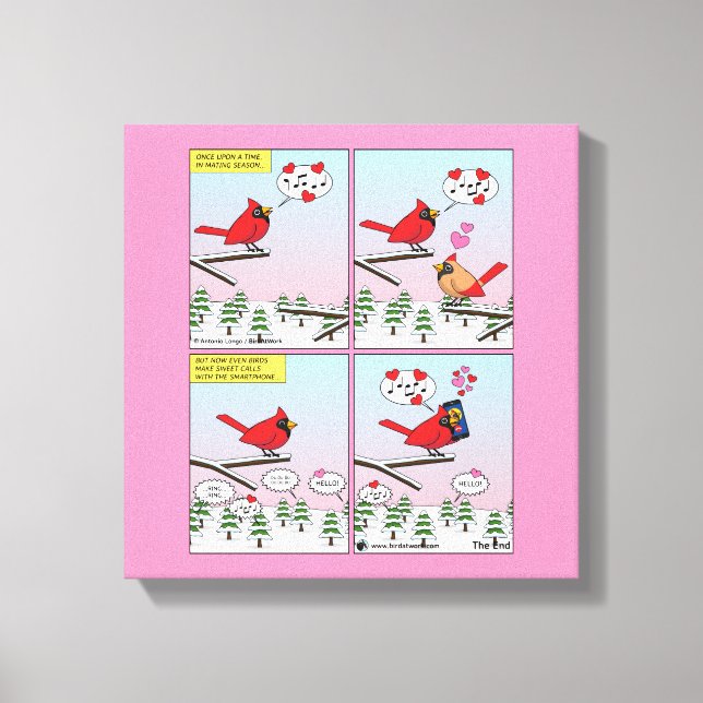 Modern Bird Mating Calls Comic Canvas Print (Front)