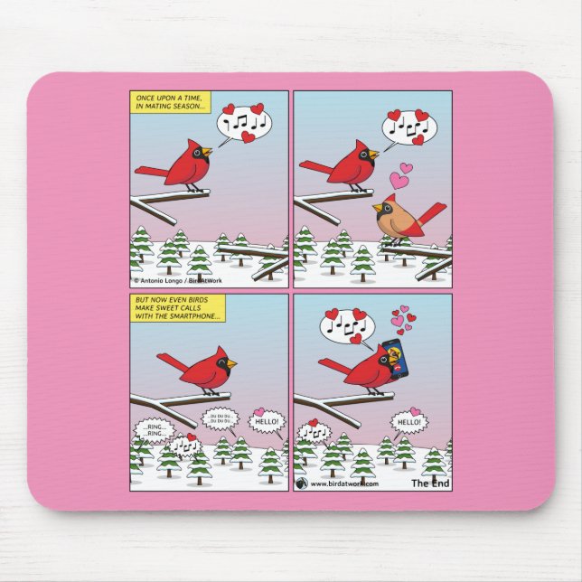 Modern Bird Mating Calls Comic Mouse Mat (Front)