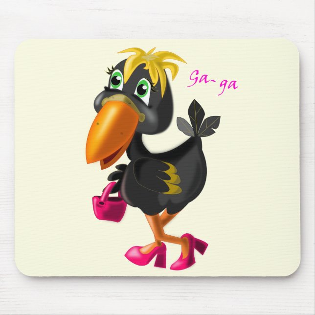 Modern Bird Mouse Pad - Your Color - Text (Front)