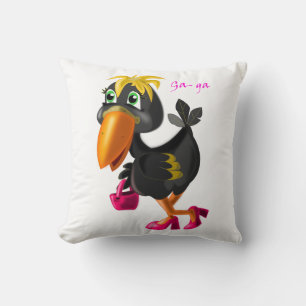 Modern Bird Pillow Fun - Your Colors - Text