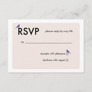 Modern Birdcage Wedding RSVP Card - Purple