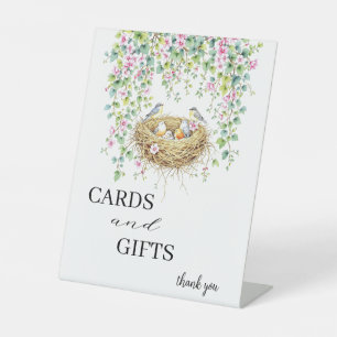 Modern Birds and Flowers Wedding Cards & Gifts     Pedestal Sign