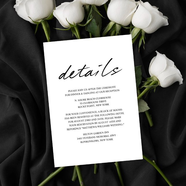 Modern Birds of a Feather Wedding Details Enclosure Card (Creator Uploaded)