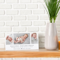 Modern Birth Announcement Photo Collage Card
