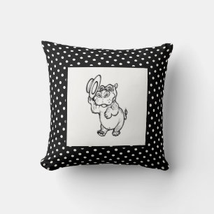 Modern Birth Baby Boy for Kids Hippopotamus Polka Cushion