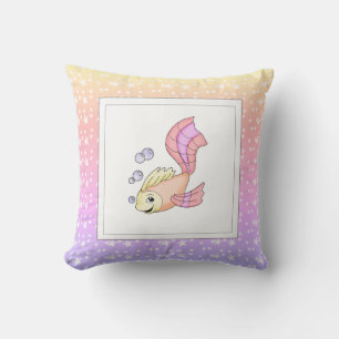 Modern Birth Baby for Kids Fish Pink Cushion
