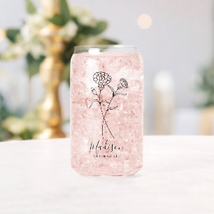 Modern Birth Flowers  January Bridesmaid Gifts Can Glass
