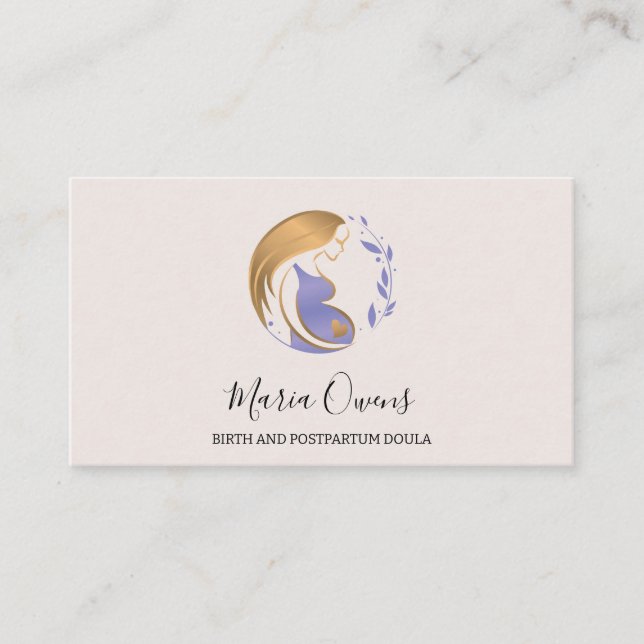 Modern Birth Postpartum Doula Midwife Lactation Business Card (Front)