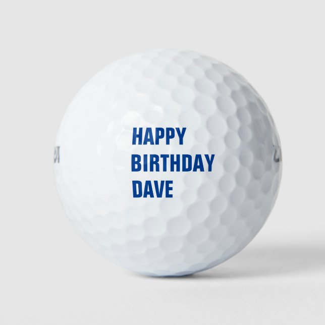 Modern Birthday Add Golfer Name Golf Balls (Front)