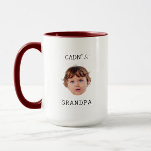 Modern Birthday Baby Face Gift for Grandpa Grandma Mug