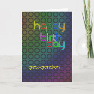 Modern Birthday card for great grandson