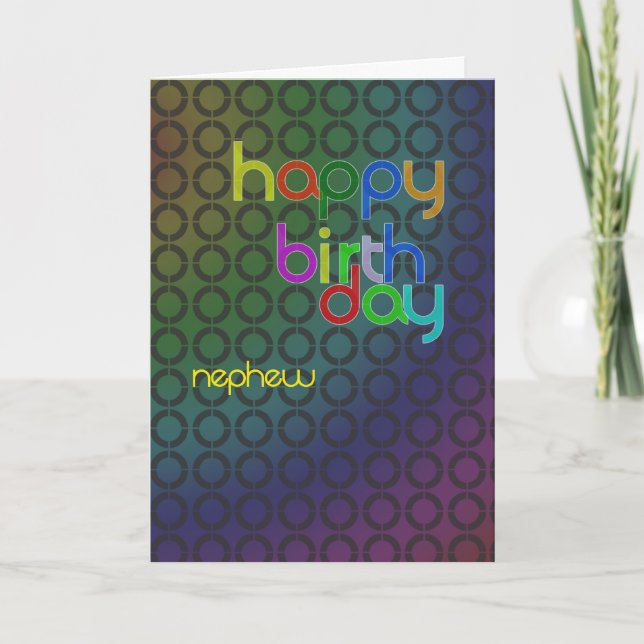 Modern Birthday card for nephew (Front)