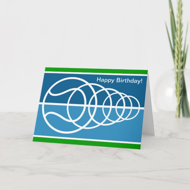 Modern Birthday Card with tennis ball (Front)