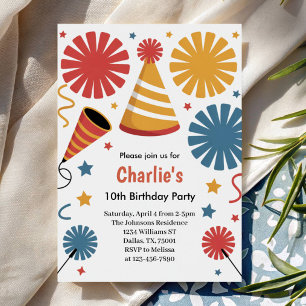Modern Birthday Confetti Fun  Invitation