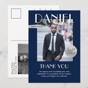 Modern Birthday Custom Magazine Cover Thank You Card
