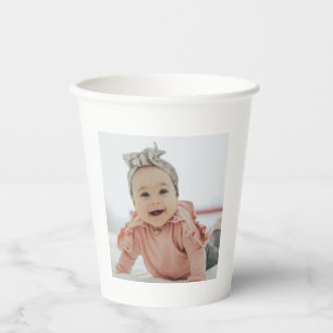 Modern Birthday Custom Photo Party 25th Gift Paper Cups