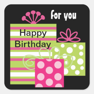 Modern Birthday Gift Tag Stickers