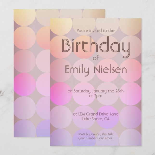 Modern Birthday Invitation (Front/Back)