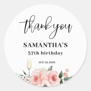 Modern Birthday Party Classic Round Sticker
