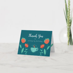 Modern Birthday Party Thank You Card
