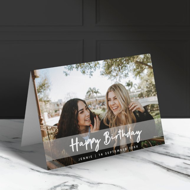 Modern Birthday | Photo Minimalist Love Fun Friend Card (Creator Uploaded)