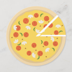 Modern Birthday Round Pizza Party Invitation