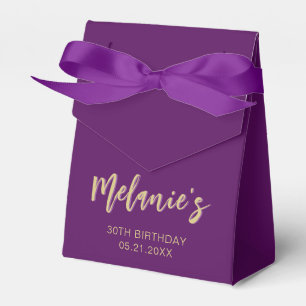 Modern Birthday Thank You Purple Favour Boxes