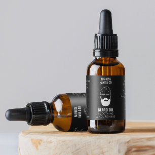 Modern Black 1 OZ Beard Oil Waterproof Label