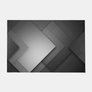 Modern Black Abstract Doormat