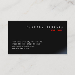Modern Black Aesthetic Professional Business Card