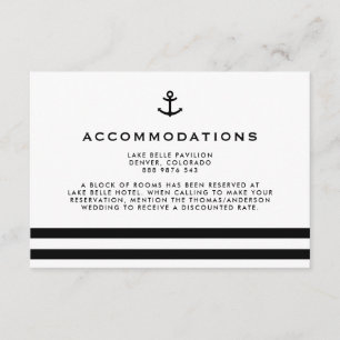 Modern Black Anchor Nautical Accommodations Enclosure Card