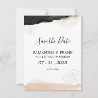 Modern Black and Blush Pink Save the Date