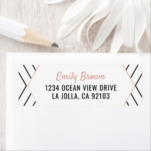 Modern Black and Blush Return Address Labels
