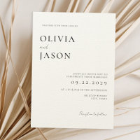 Modern Black and Ecru Minimal Wedding