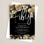 Modern Black and Gold 50th Birthday Invitation<br><div class="desc">Create your own Modern Black and Gold 50th Birthday Invitation! Personalise this design with your own text. You can further customise this design by selecting the "Edit Details" button if desired.</div>