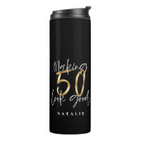 Modern black and gold 50th birthday stylish